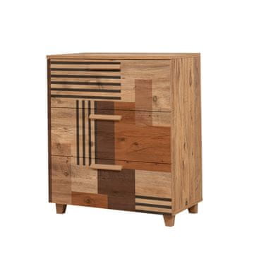 Woody Fashion Komoda, Atlantski bor, Leva Gravis Colorblock