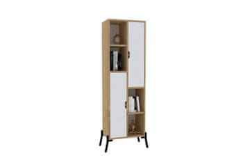Woody Fashion Polica za knjige, Sorrento - Sapphire Oak, White