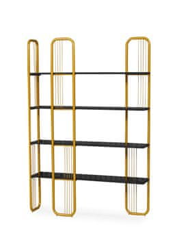 Woody Fashion Polica za knjige, Sierra - Black, Gold