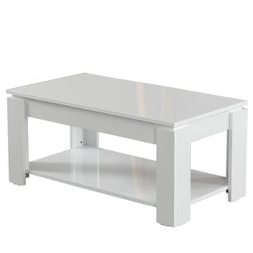 Woody Fashion Stolić za kavu, Shelf - Shiny White