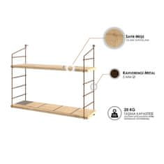Woody Fashion Zidna polica, hrast, Armoni 2'li - Oak