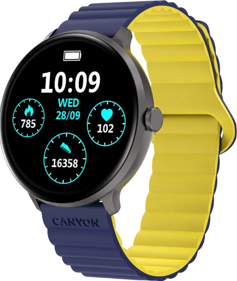 Canyon Jacky pametni sat, Bluetooth, 200 mAh, žuto/plavi (CNS-SW69BL)