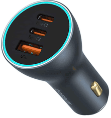 BASEUS auto punjač, 2xUSB-C, 1xUSB, 65W, sivi (C00035202841-00)