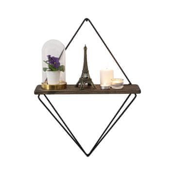 Woody Fashion Zidna polica, Crno Tamni orah, Paeonia Turcica