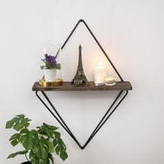 Woody Fashion Zidna polica, Crno Tamni orah, Paeonia Turcica