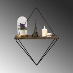 Woody Fashion Zidna polica, Crno Tamni orah, Paeonia Turcica