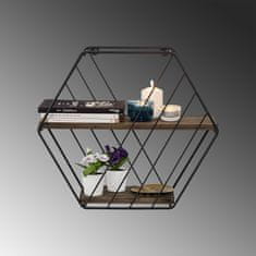 Woody Fashion Zidna polica, Crno Tamni orah, Liliales