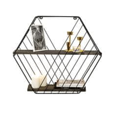 Woody Fashion Zidna polica, Crno Tamni orah, Anemone Vulgaris