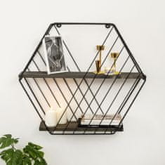 Woody Fashion Zidna polica, Crno Tamni orah, Anemone Vulgaris