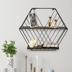 Woody Fashion Zidna polica, Crno Tamni orah, Anemone Vulgaris