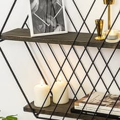 Woody Fashion Zidna polica, Crno Tamni orah, Anemone Vulgaris