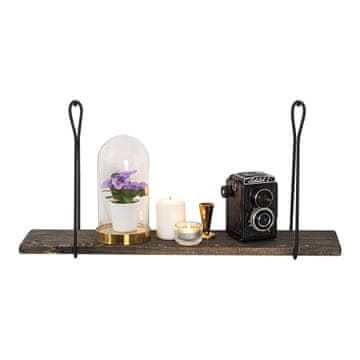 Woody Fashion Zidna polica, Crno Tamni orah, Amaryllis