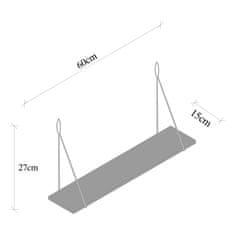 Woody Fashion Zidna polica, Crno Tamni orah, Amaryllis