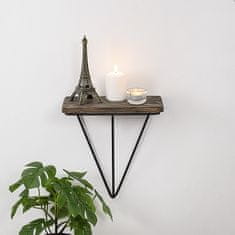 Woody Fashion Zidna polica, Crno Tamni orah, Phalaenopsis