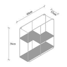 Woody Fashion Zidna polica, Crno Orah, Lilac