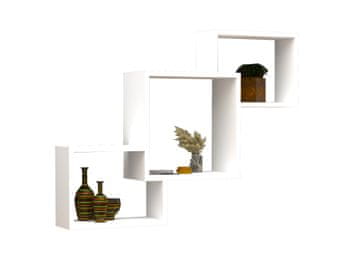 Woody Fashion Zidna polica, Silver - White