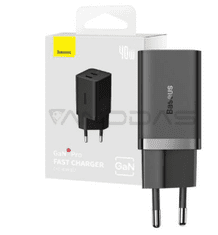 BASEUS Kućni punjač GaN4, 40 W, 2x USB-C, crni (CCGP180101)