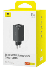 BASEUS GaN6 kućni punjač, 60W, 2x USB, 2x USB-C, crni (P10162701113-00)
