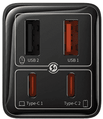 BASEUS GaN6 kućni punjač, 60W, 2x USB, 2x USB-C, crni (P10162701113-00)