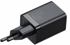 BASEUS Super Si Pro brzi kućni punjač USB + USB-C, 30W, crni (CCSUPP-E01)