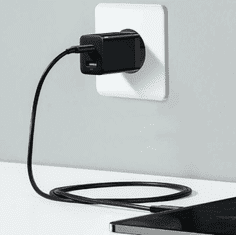 BASEUS Super Si Pro brzi kućni punjač USB + USB-C, 30W, crni (CCSUPP-E01)