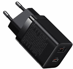 BASEUS Super Si Pro brzi kućni punjač USB + USB-C, 30W, crni (CCSUPP-E01)