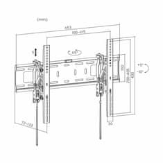 S-box Zidni nosač za TV PLB-6546T-2 crni