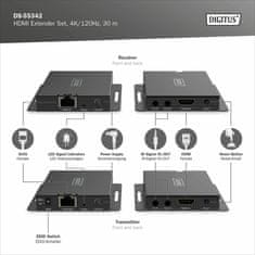 Digitus Produživač linije HDMI+IR RJ45-RJ45 do 30m 4K/120Hz DS-55342