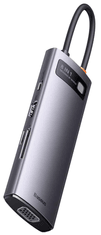 BASEUS Metalni Gleam adapter, 8 u 1 USB-C (WKWG050013)
