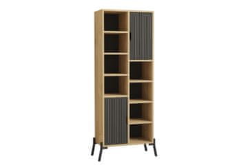 Woody Fashion Polica za knjige, Otranto - Sapphire Oak, Antracite