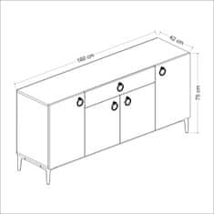 Woody Fashion Konzola, Moon - Walnut