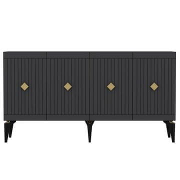 Woody Fashion Konzola, Midas - Anthracite, Gold