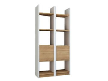 Woody Fashion Polica za knjige, Esbi 102 - White, Teak