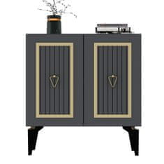 Woody Fashion Konzola, Capri - Anthracite, Gold