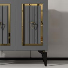 Woody Fashion Konzola, Capri - Anthracite, Gold