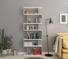 Woody Fashion Polica za knjige, Bates - White, Oak