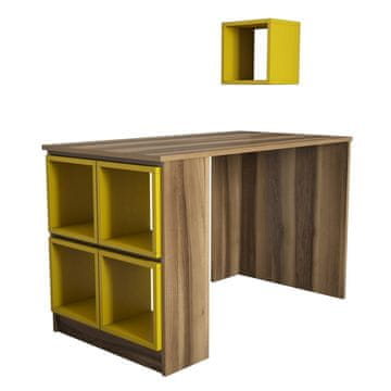 Woody Fashion Studijski stol, Box - Walnut, Yellow