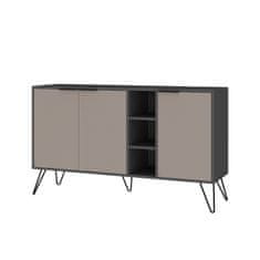 Woody Fashion Komoda, AntracitSvijetlo smeđa, Clara Console - Anthracite, Light Mocha