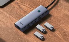 BASEUS priključna stanica, HDMI 4K 60Hz, 4xUSB 3.0, 1x USB-C 100W PD, 5Gb/s (B00052807813-01)