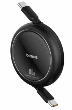 BASEUS uvlačivi kabel, USB-C - USB-C, 1 m, 100 W, crni (P10364500111-00)
