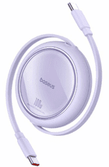BASEUS uvlačivi kabel, USB-C - USB-C, 1 m, 100 W, ljubičasti (P10364500511-00)