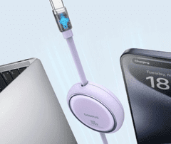 BASEUS uvlačivi kabel, USB-C - USB-C, 1 m, 100 W, ljubičasti (P10364500511-00)