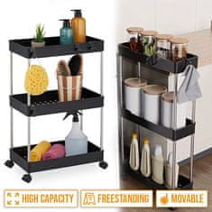 Cool Mango organizator na kotačima s tri razine za uredno odlaganje, plastika i metal - Rollpro
