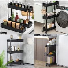 Cool Mango organizator na kotačima s tri razine za uredno odlaganje, plastika i metal - Rollpro