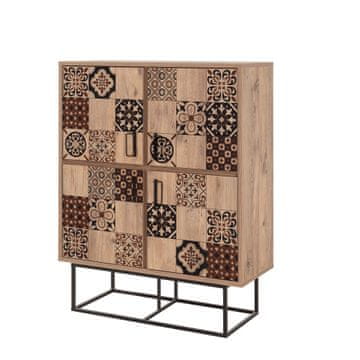 Woody Fashion Višenamjenski ormarić, Atlantski bor Crno Smeđa, Quantum Solo - Mosaic