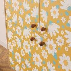Woody Fashion Višenamjenski ormarić, Sonomo Žuta boja Bijela boja, Posy
