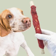 Mersjo XXL igračka za žvakanje 25 cm od goveđe kože s pačjim prsima, poslastica za pse, Mersjo, 240 g