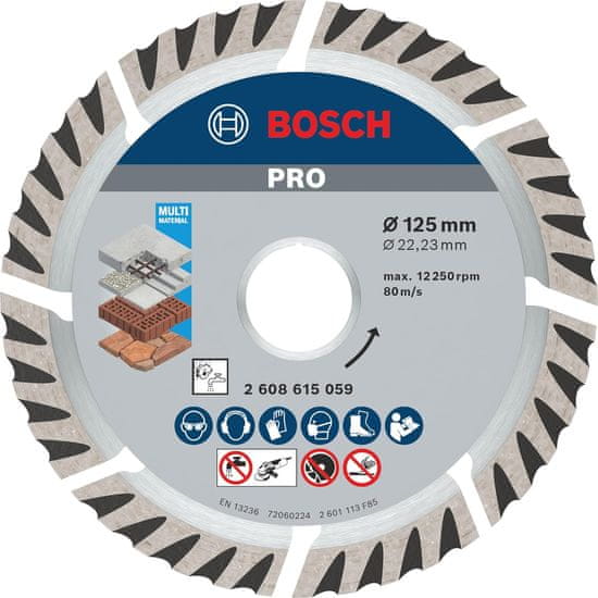 BOSCH Professional dijamantna rezna ploča PRO Multi Material, 125 × 22,23 mm (2608615059)