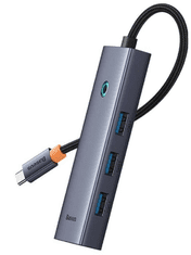 BASEUS priključna stanica, 4u1, 3x USB 3.0, 1x RJ45 (B0005280A813-00)