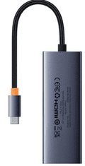 BASEUS priključna stanica, 4u1, 3x USB 3.0, 1x RJ45 (B0005280A813-00)